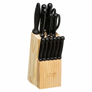 5FIVE, Messerblock mit 11 Messern + Schere + Braun Messerblock mit 11 Messern + Schere + Braun, 5five - Messerblock mit 11 Messern + Schere Braun, 34cm