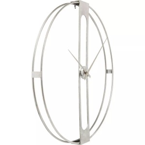 Kare Design, Wanduhr Clip Silber Ø60cm, KARE Wanduhr »Wanduhr Clip Silberfarben,60 x 60 x 10 cm«