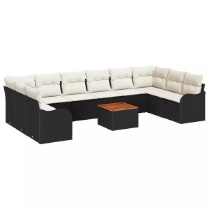 vidaXL, VidaXL - Garten-sofa poly-rattan, One Size, Schwarz