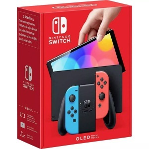 Nintendo, Switch (OLED-Modell) - Spielekonsole - Neon-Blau/Neon-Rot/Schwarz, Nintendo Switch OLED-Modell Neon-Rot/Neon-Blau Nintendo Switch HW