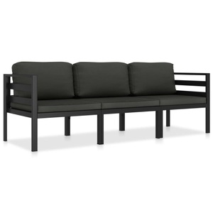 Diverse Hardware, 3-tlg. Garten-Lounge-Set mit Kissen Aluminium Anthrazit, vidaXL 3-tlg. Garten-Lounge-Set mit Kissen Aluminium Anthrazit