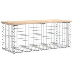 vidaXL, vidaXL Gartenbank aus Gabionen 103x44x42 cm Massivholz Kiefer, 