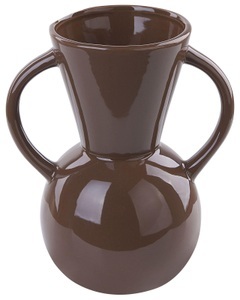 Beliani, Beliani Blumenvase Porzellan braun 19 cm ORESTIADA Vase, Beliani - Blumenvase aus Porzellan Klassisch ORESTIADA, One Size, Braun Bunt