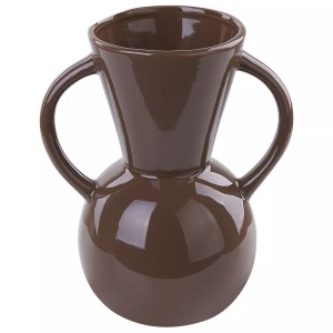 Beliani, Beliani Blumenvase Porzellan braun 19 cm ORESTIADA Vase, Beliani - Blumenvase aus Porzellan Klassisch ORESTIADA, One Size, Braun Bunt