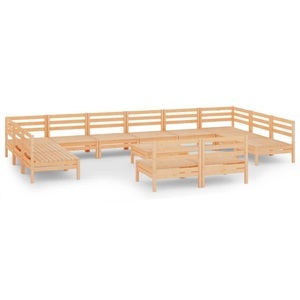 vidaXL, vidaXL 13-tlg. Garten-Lounge-Set Massivholz Kiefer, 