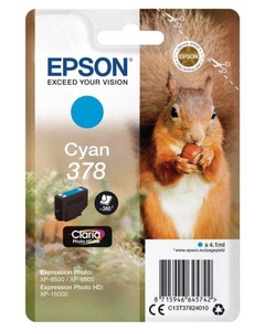 Epson, Original Tintenpatrone cyan Epson No. 378, T378240, Epson Tintenpatrone, blau, No.378, T378240, (360 Seiten)