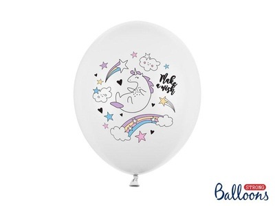PartyDeco, Partydeco Luftballon Unicorn Pastellweiss Ø 30 cm, 6 Stück, 