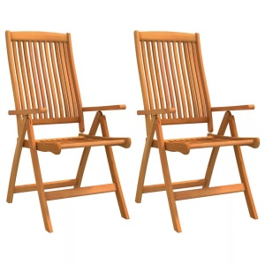 vidaXL, vidaXL Klappbare Gartenstühle 2 Stk. Massivholz Eukalyptus, vidaXL Klappbare Gartenstühle 2 Stk. Massivholz Eukalyptus