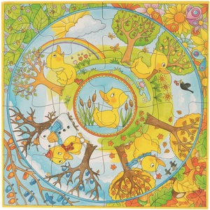 goki, Goki Puzzle XL Puzzle Ein Jahr mit der, Goki 57451 - Ein Jahr mit der kleinen Ente, XL-Puzzle, 16 Teile