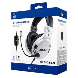 BIG BEN, BIG BEN V3 - Gaming Headset (Weiss), NACON Gaming-Köpfhörer PS4OFHEADSETV3WHITE mit Kabel