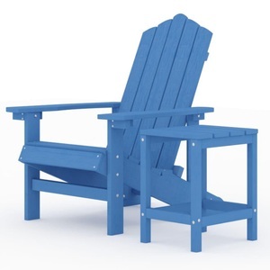 vidaXL, vidaXL Adirondack-Gartenstuhl mit Tisch HDPE Aquamarin, 