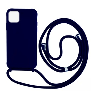 Apple, Silikon Case mit Kordel iPhone 11 Pro - Dark Blue, mobileup - Silikon Case mit Kordel iPhone 11 Pro Dark Blue