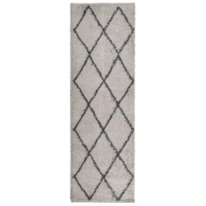 vidaXL, vidaXL Teppich Shaggy Hochflor Modern Beige und Anthrazit 80x250 cm