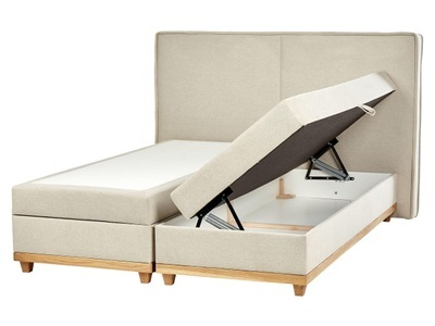 Beliani, Boxspring Bett aus Polyester Modern DYNASTY Boxspring Bett aus Polyester Modern DYNASTY