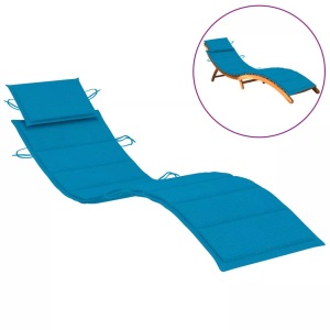 vidaXL, vidaXL Sonnenliegen-Auflage Blau 186x58x4 cm, vidaXL Sonnenliegen-Auflage Blau 186x58x3 cm Oxford-Gewebe
