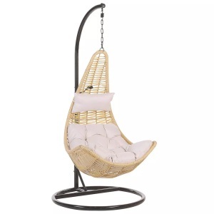 Beliani, Beliani ATRI II Hängesessel, Beliani - Hängesessel mit Gestell aus PE Rattan Retro ATRI II, One Size, Nude