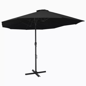 Diverse Hardware, Sonnenschirm mit Aluminium-Mast 460x270 cm Schwarz, vidaXL Sonnenschirm mit Aluminium-Mast 460x270 cm Schwarz