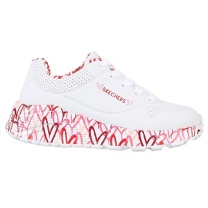 SKECHERS KIDS, Skechers Kids Sneaker »UNO LITE«, mit bedruckter Sohle, Skechers Sneaker »UNO LITE-LOVELY LUV« , Schnürschuh mit bedruckter Sohle, Grössenschablone zum Download