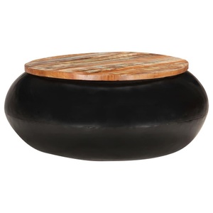 vidaXL, vidaXL Couchtisch Schwarz 68x68x30 cm Recyceltes Massivholz, vidaXL Couchtisch Schwarz 68x68x30 cm Recyceltes Massivholz