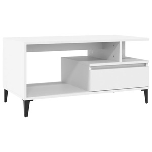 vidaXL, vidaXL Couchtisch Weiß 90x49x45 cm Holzwerkstoff, vidaXL Couchtisch Weiß 90x49x45 cm Holzwerkstoff