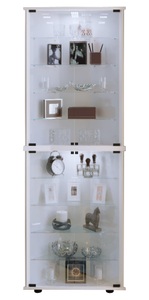 VCM, Holz Glas Vitrine Sammelvitrine Glasvitrine Eckvitrine Standvitrine Vecko XL Holz Glas Vitrine Sammelvitrine Glasvitrine Eckvitrine Standvitrine Vecko XL, VCM - Glasvitrine stehend | Vitrine Glas mit ESG-Sicherheitsglas| Maße ca. H. 176 x B. 67 T. 23 cm Standvitrine Modern und platzsparend Glas, CM, Weiss