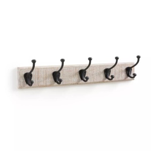 SO'HOME, Wandgarderobe Logas Mit 5 Doppelhaken Unisex Schwarz ONE SIZE, SO'HOME - Wandgarderobe Logas mit 5 Doppelhaken, One Size, Schwarz