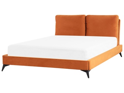 Beliani, Bett mit Lattenrost aus Samtstoff Modern MELLE Bett mit Lattenrost aus Samtstoff Modern MELLE