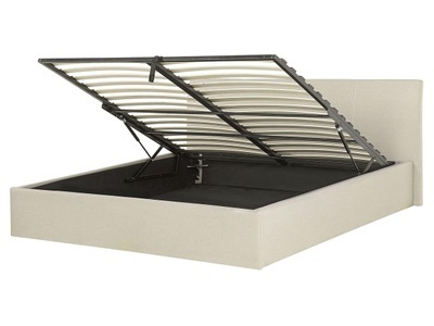Beliani, Beliani Polsterbett beige mit Bettkasten hochklappbar 160 x 200 cm ORBEY, 
