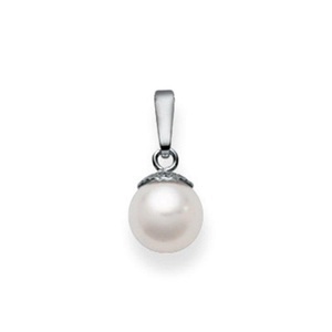 MUAU Schmuck, Anhänger Weissgold 750 Akoya Perle, 15x7mm Damen ONE SIZE, MUAU Schmuck - Anhänger Weissgold 750 Akoya Perle, 15x7mm, One Size, Weiss