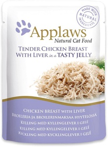 Applaws, Applaws Pouch in Jelly 16 x 70 g - Huhn mit Leber, Applaws Nassfutter mit Huhn und Leber in Gelee (70g)