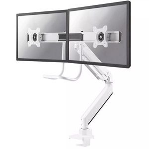 Newstar, NewStar TV-/Display-Standfuss, Neomounts NM-D775DXWHITE 2fach Monitor-Tischhalterung 25,4 cm (10) - 81,3 cm (32) Schwenkbar, Rotierbar, Neigbar Weiß