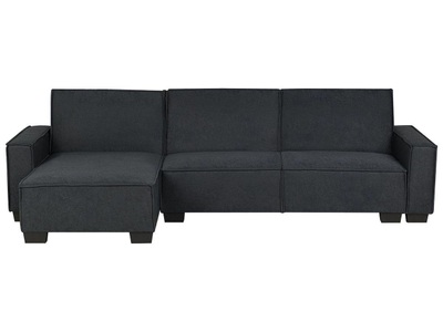 Beliani, Beliani Ecksofa rechtsseitig Polsterbezug graphitgrau Schlaffunktion ROMEDAL, Beliani - Ecksofa aus Polyester Skandinavisch ROMEDAL, One Size, Gewittergrau