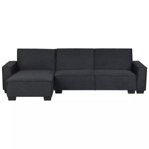 Beliani, Beliani Ecksofa rechtsseitig Polsterbezug graphitgrau Schlaffunktion ROMEDAL, Beliani - Ecksofa aus Polyester Skandinavisch ROMEDAL, One Size, Gewittergrau