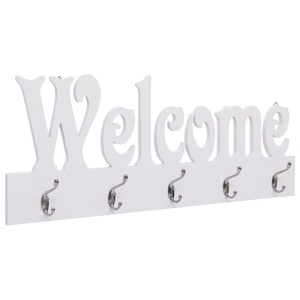 Diverse Hardware, Wandgarderobe WELCOME Weiss 74 x 29,5 cm, vidaXL Wandgarderobe WELCOME Weiß 74 x 29,5 cm
