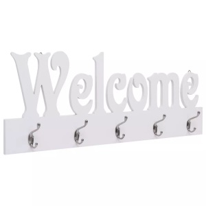Diverse Hardware, Wandgarderobe WELCOME Weiss 74 x 29,5 cm, vidaXL Wandgarderobe WELCOME Weiß 74 x 29,5 cm