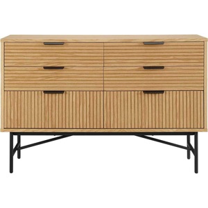 mutoni casual, Kommode Flubna natur schwarz 120, SalesFever Kommode, Eiche Echtholzfurnier