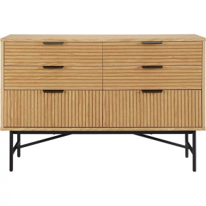 mutoni casual, Kommode Flubna natur schwarz 120, SalesFever Kommode, Eiche Echtholzfurnier