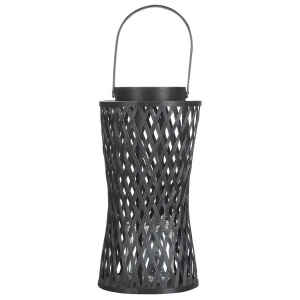 Beliani, Windlichtsäulen Aus Bambusholz Boho Mactan Unisex ONE SIZE, Beliani - Laterne aus Bambusholz Boho MACTAN, One Size, Schwarz