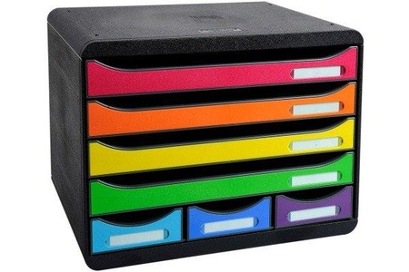 Biella, Biella Schubladenbox STORE-BOX, Biella Ablagebox, STOREBOX, schwarz/Harlekin, 7 Schubladen, 030779802BID