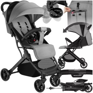 TecTake, Tectake - Buggy-Kinderwagen Finn, klappbar, 5-Punkt-Gurt, Grau, Tectake - Buggy-Kinderwagen Finn, klappbar, 5-Punkt-Gurt, Grau