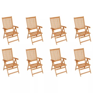 vidaXL, vidaXL Garten-Liegestühle 8 Stk. Massivholz Teak, vidaXL Garten-Liegestühle 8 Stk. Massivholz Teak