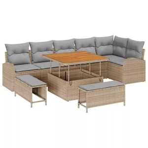 vidaXL, VidaXL - Garten-sofa poly-rattan, One Size, Beige