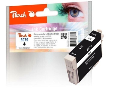 Peach, Peach Tintenpatrone schwarz kompatibel zu Epson T0791, Peach Tinte Epson No. 079 T0791 Black