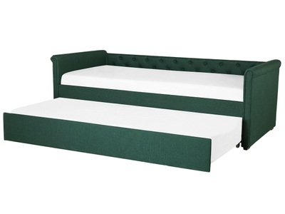 Beliani, Bett mit Lattenrost aus Polyester Glamourös LIBOURNE Bett mit Lattenrost aus Polyester Glamourös LIBOURNE