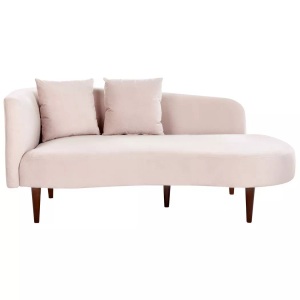 Beliani, Chaiselongue aus Samtstoff Modern CHAUMONT Chaiselongue aus Samtstoff Modern CHAUMONT, Beliani - Linksseitige Chaiselounge aus Samtstoff Modern CHAUMONT, One Size, Puderrosa