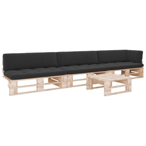 vidaXL, vidaXL 4-tlg. Paletten-Lounge-Set mit Kissen Kiefernholz Imprägniert, 