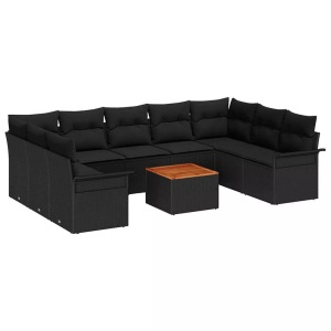 vidaXL, VidaXL - Garten-sofa poly-rattan, One Size, Schwarz