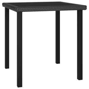 vidaXL, vidaXL Garten-Esstisch Schwarz 70x70x73 cm Poly Rattan, vidaXL Garten-Esstisch Schwarz 70x70x73 cm Poly Rattan