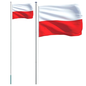 vidaXL, vidaXL Flagge Polens mit Mast 6,23 m Aluminium, vidaXL Flagge Polens mit Mast 6,23 m Aluminium
