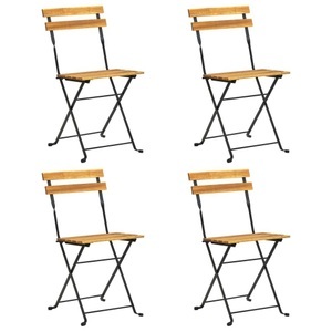 vidaXL, vidaXL Klappbare Bistrostühle 4 Stk. Massivholz Akazie, 
